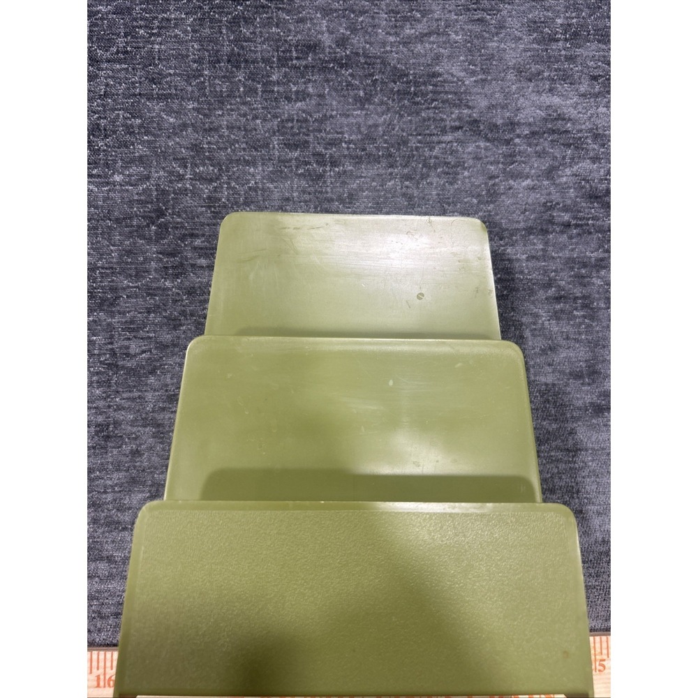 Vtg Green Rubbermaid Letter Holder Desk Organizer Mail Storage Office Organizer